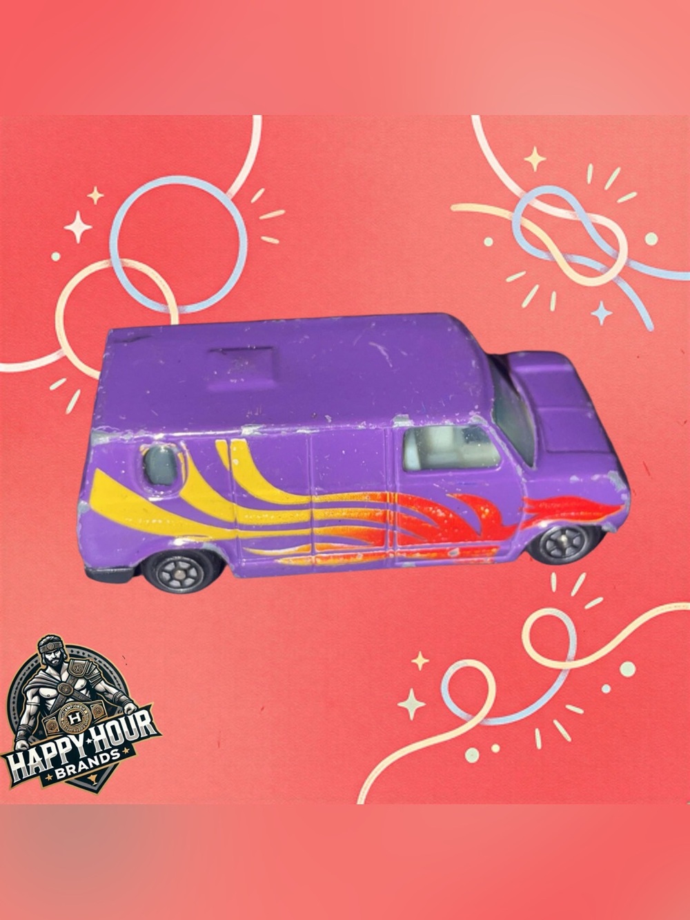 Yatming Diecast #1501 Purple Oval Window Custom Van